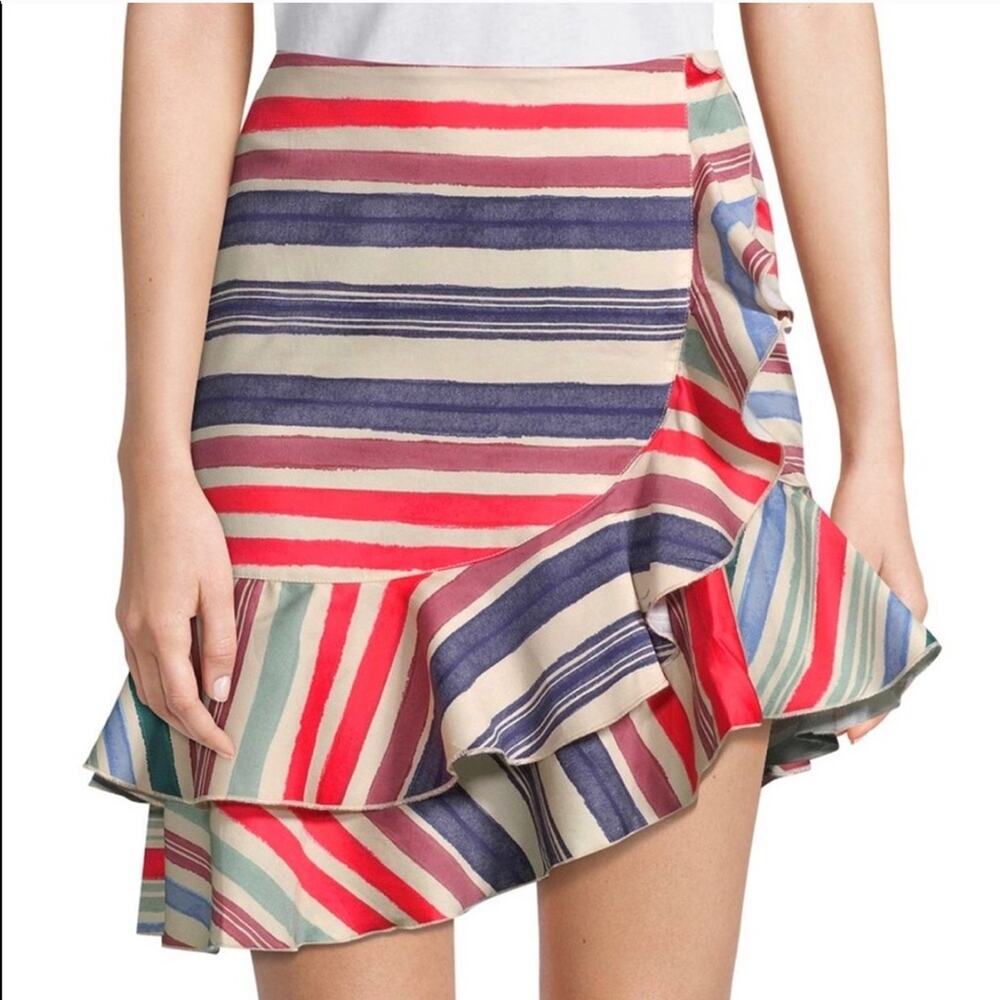 RED CARTER Women's Zapata Asymmetrical Skirt Multicolor Stripes